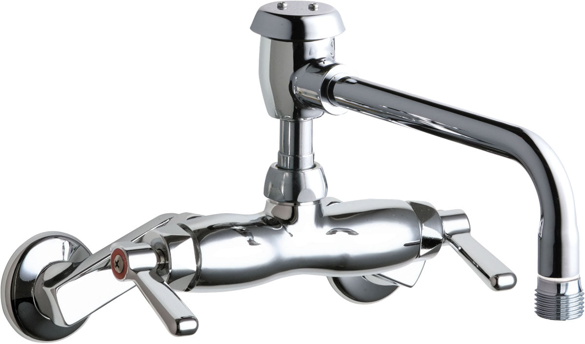 Chicago Faucets 886-RL8BVBE2-2CP Wall-mounted manual faucet with adjustable centers, NPT