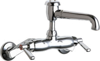 Chicago Faucets 886-XKCCP Wall-mounted manual faucet with adjustable centers, NPT