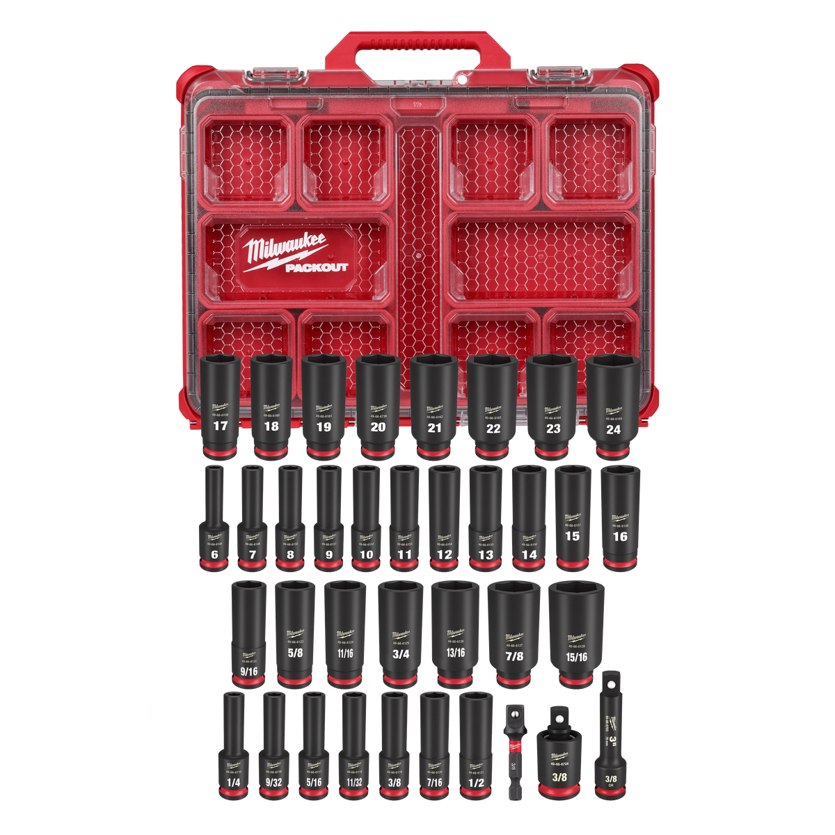 Milwaukee 49-66-6805 36PC SHOCKWAVE Impact Duty Socket 3/8” Drive Set with PACKOUT