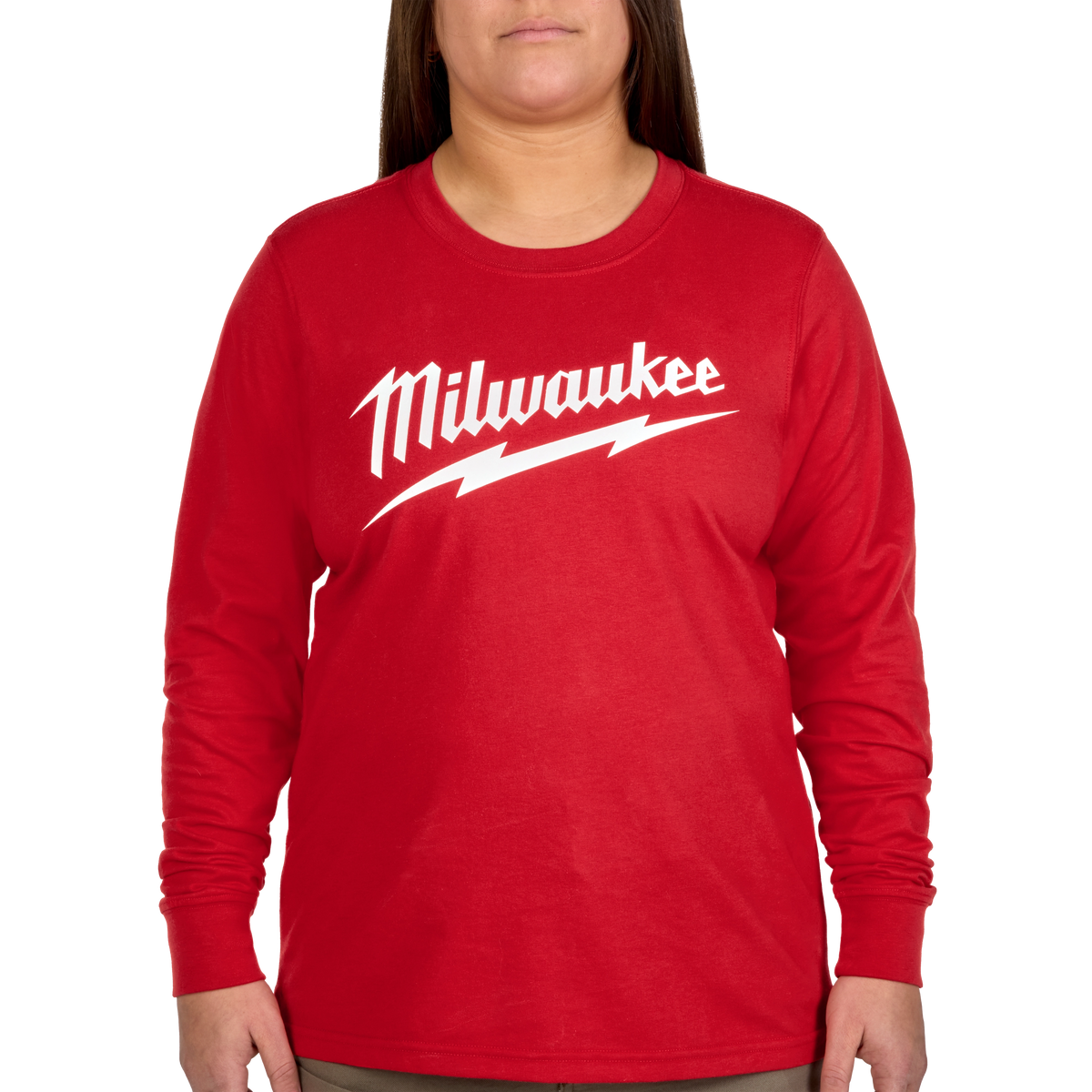 Milwaukee F553R-L Women's GRIDIRON Logo Tee - Long Sleeve Red L