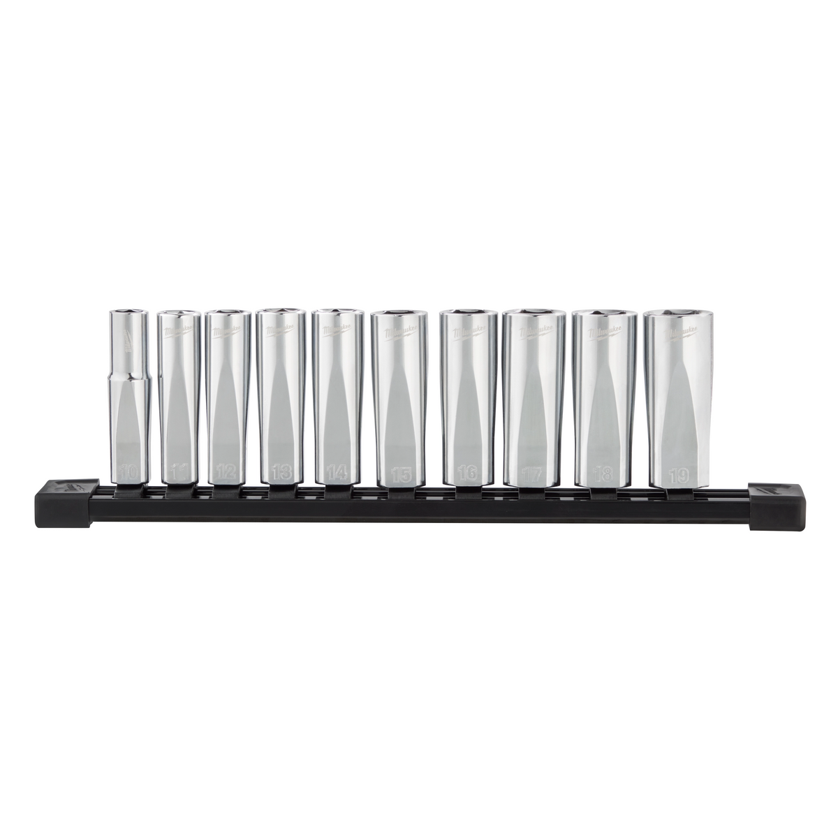 Milwaukee 48-22-9505 10pc 3/8" Metric Deep Well Sockets with FOUR FLAT Sides