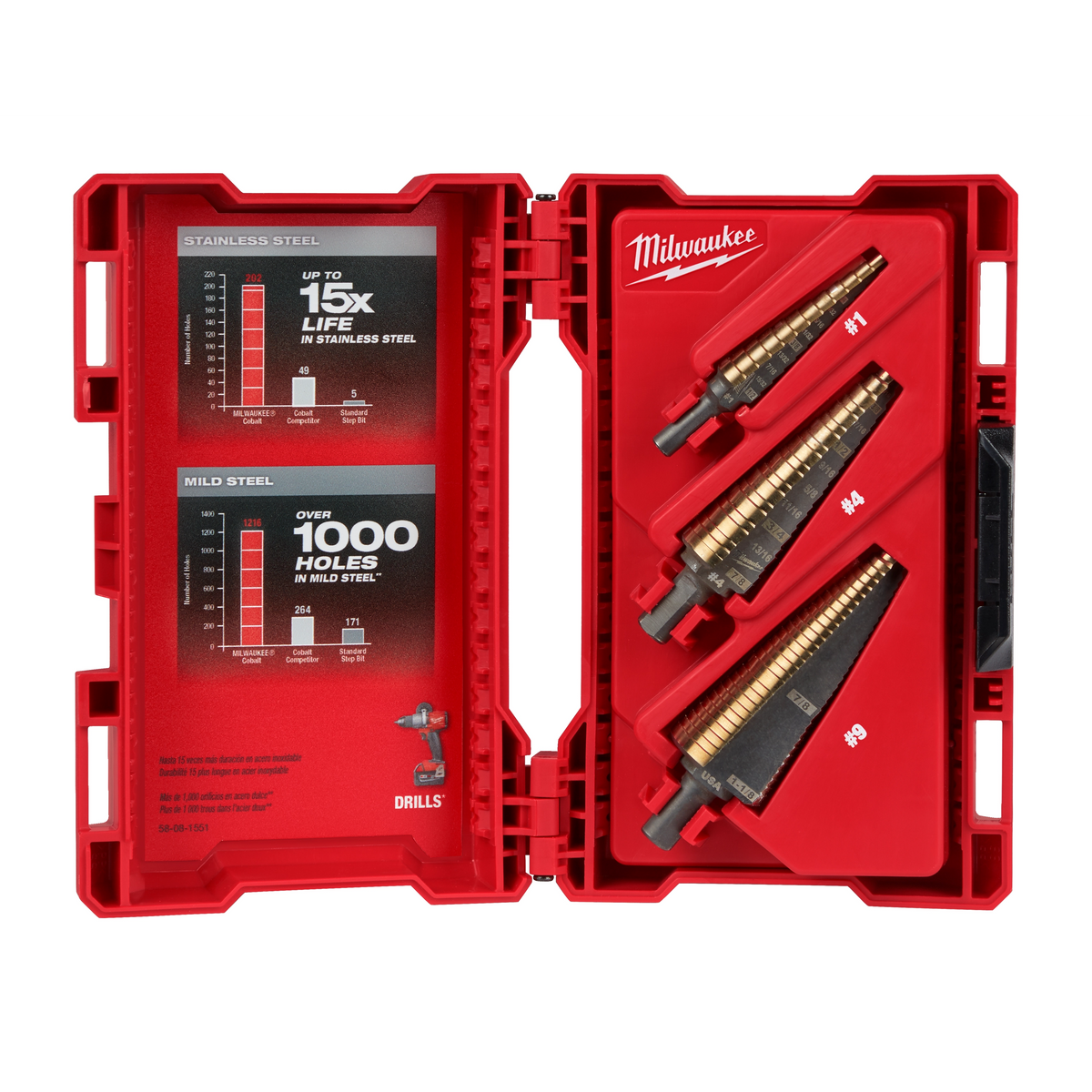 Milwaukee 48-89-9291 Cobalt Step Bit Kit (3PC)