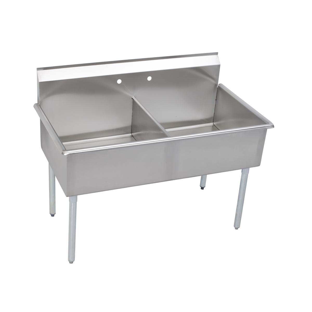 Elkay Dependabilt Stainless Steel 39" x 24-1/2" x 42" 18 Gauge Two Compartment Budget Sink with Stainless Steel Legs B2C18X21X