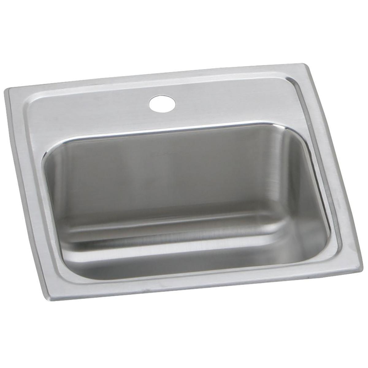 Elkay Celebrity Stainless Steel 15" x 15" x 6-1/8", 1-Hole Single Bowl Drop-in Bar Sink BCR151