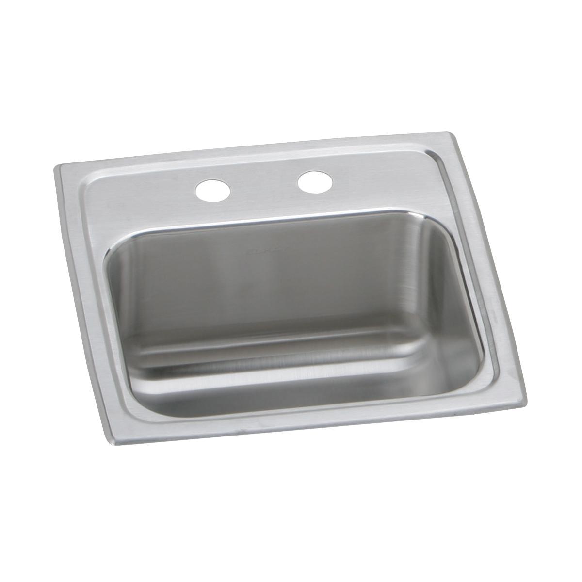 Elkay Celebrity Stainless Steel 15" x 15" x 6-1/8", 2-Hole Single Bowl Drop-in Bar Sink BCR152
