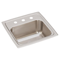 Elkay Lustertone Classic Stainless Steel 15" x 15" x 7-1/8", 3-Hole Single Bowl Drop-in Bar Sink with 3-1/2" Drain BLR15163