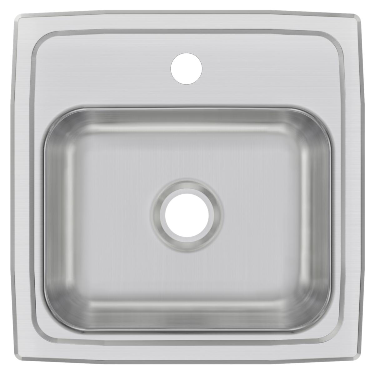 Elkay Celebrity Stainless Steel 15" x 15" x 6-1/8", 1-Hole Single Bowl Drop-in Bar Sink BPSR151