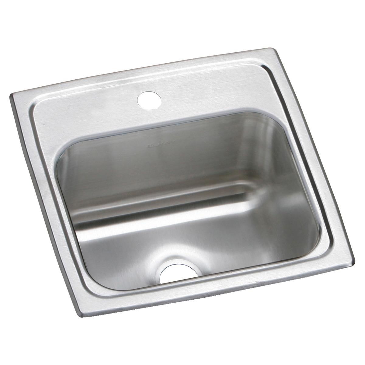 Elkay Celebrity Stainless Steel 15" x 15" x 6-1/8", 1-Hole Single Bowl Drop-in Bar Sink BPSR151