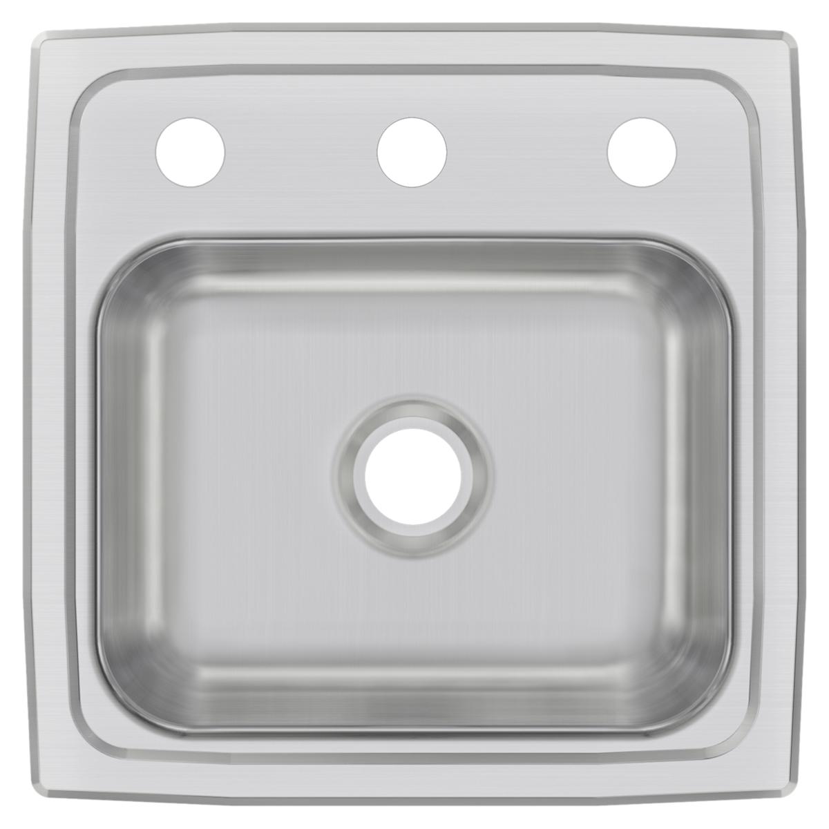 Elkay Celebrity Stainless Steel 15" x 15" x 6-1/8", 3-Hole Single Bowl Drop-in Bar Sink BPSR153