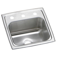 Elkay Celebrity Stainless Steel 15" x 15" x 6-1/8", 3-Hole Single Bowl Drop-in Bar Sink BPSR153