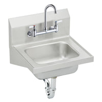 Elkay Stainless Steel 16-3/4" x 15-1/2" x 13", Single Bowl Wall Hung Handwash Sink Kit CHS1716C