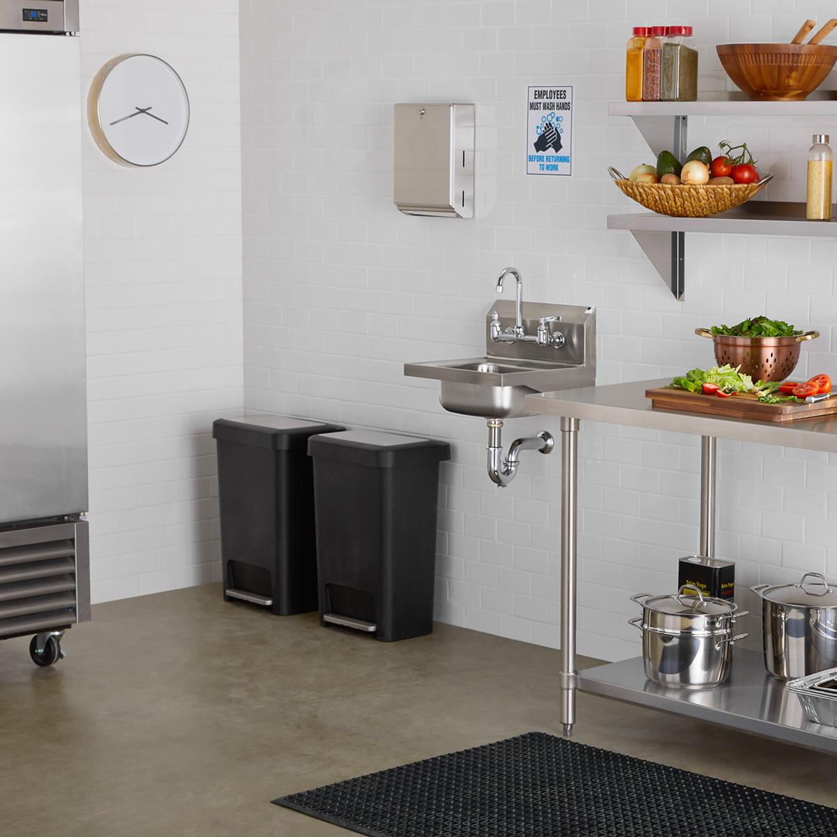 Elkay Stainless Steel 16-3/4" x 15-1/2" x 13", Single Bowl Wall Hung Handwash Sink Kit CHS1716C
