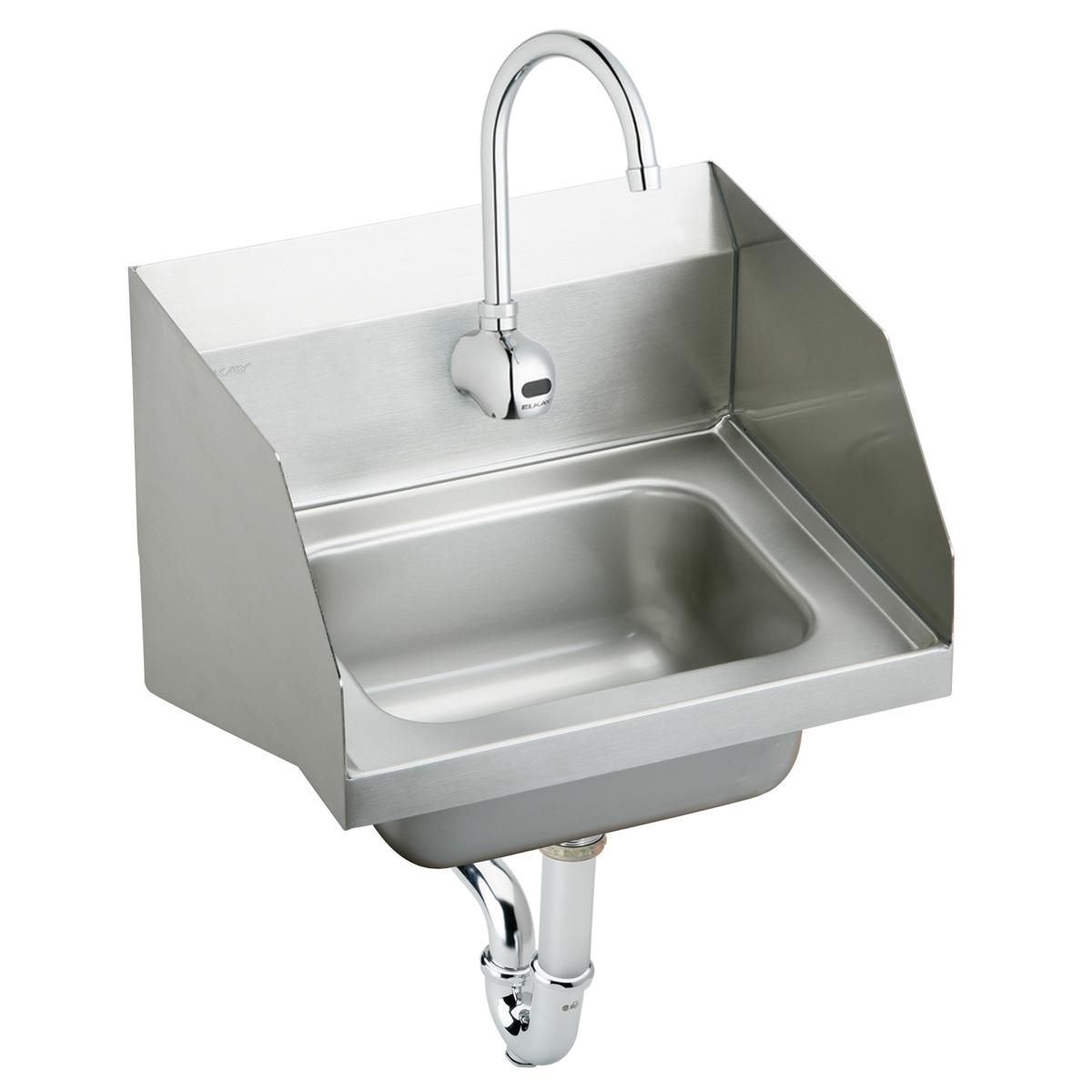 Elkay Stainless Steel 16-3/4" x 15-1/2" x 13", Single Bowl Wall Hung Handwash Sink Kit CHS1716LRSSACTMC
