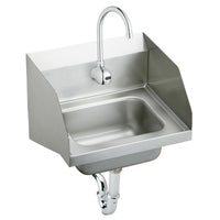 Elkay Stainless Steel 16-3/4" x 15-1/2" x 13", Single Bowl Wall Hung Handwash Sink Kit CHS1716LRSSACTMC