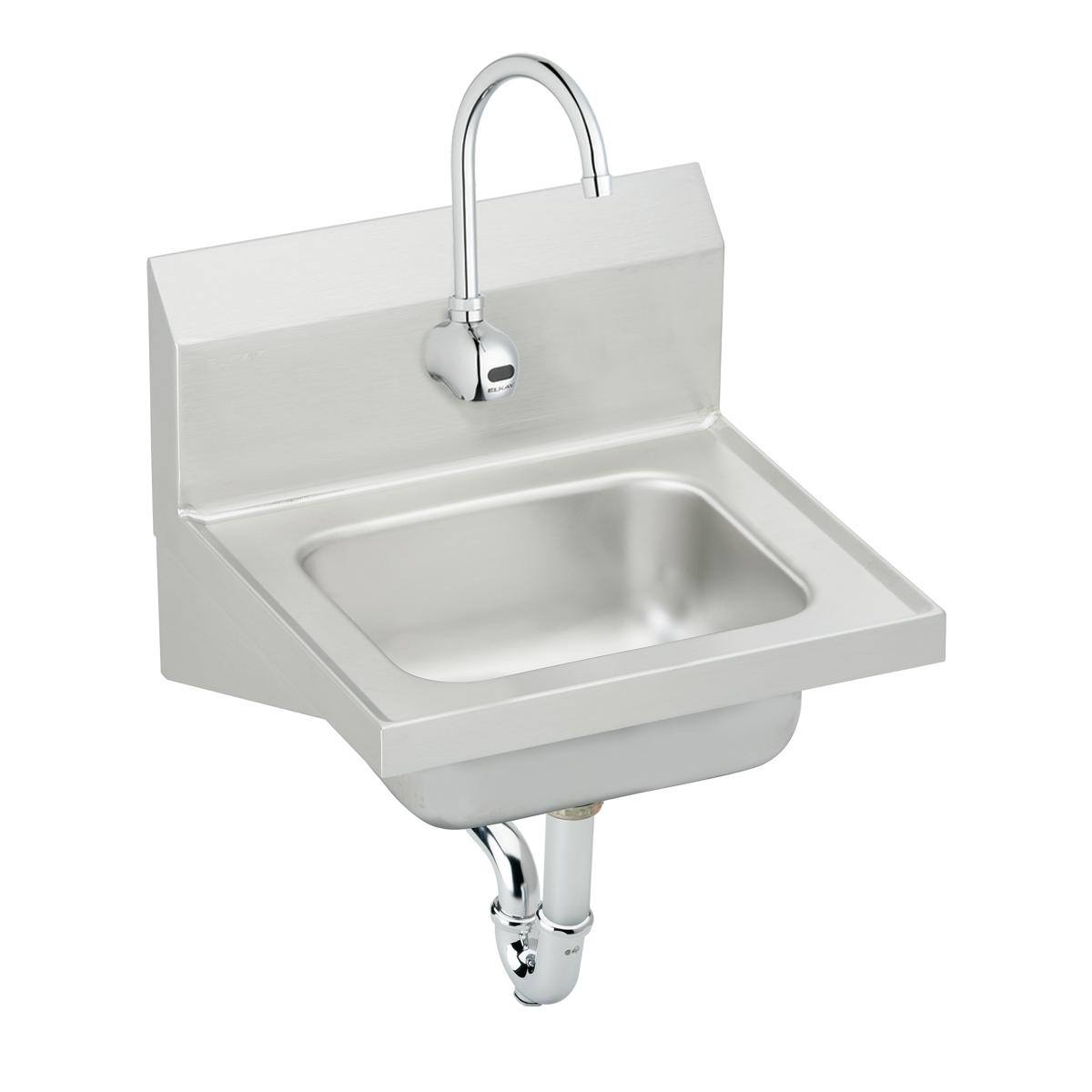 Elkay Stainless Steel 16-3/4" x 15-1/2" x 13", Single Bowl Wall Hung Handwash Sink Kit CHS1716SACTMC