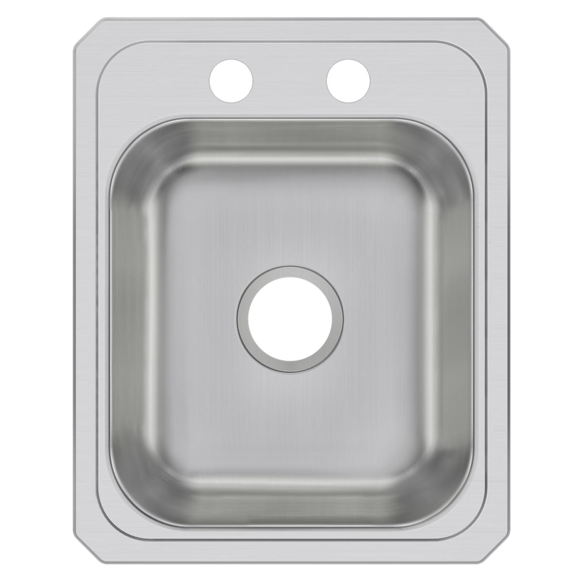 Elkay Celebrity Stainless Steel 17" x 21-1/4" x 6-7/8", 2-Hole Single Bowl Drop-in Sink CR17212