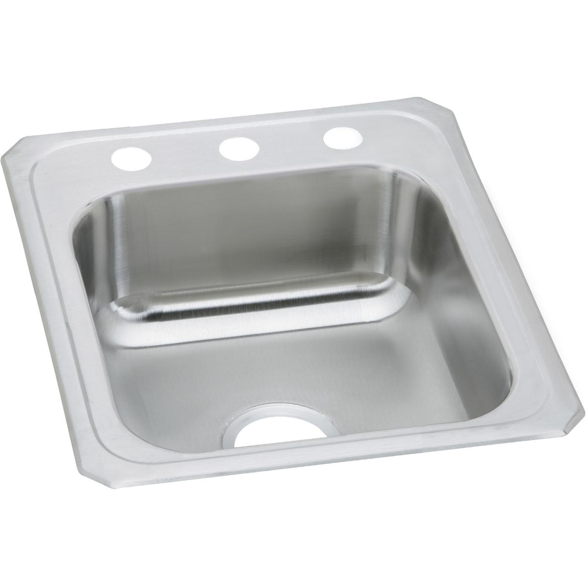 Elkay Celebrity Stainless Steel 17" x 21-1/4" x 6-7/8", 3-Hole Single Bowl Drop-in Sink CR17213