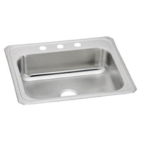 Elkay Celebrity Stainless Steel 25" x 22" x 7", 3-Hole Single Bowl Drop-in Sink CR25223