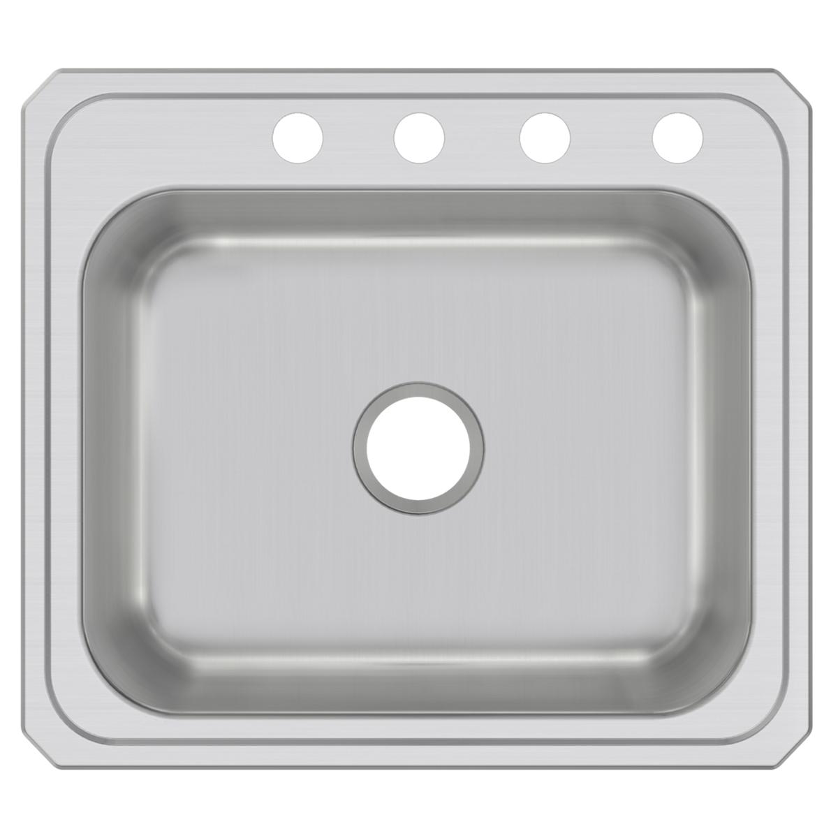 Elkay Celebrity Stainless Steel 25" x 22" x 7", 4-Hole Single Bowl Drop-in Sink CR25224