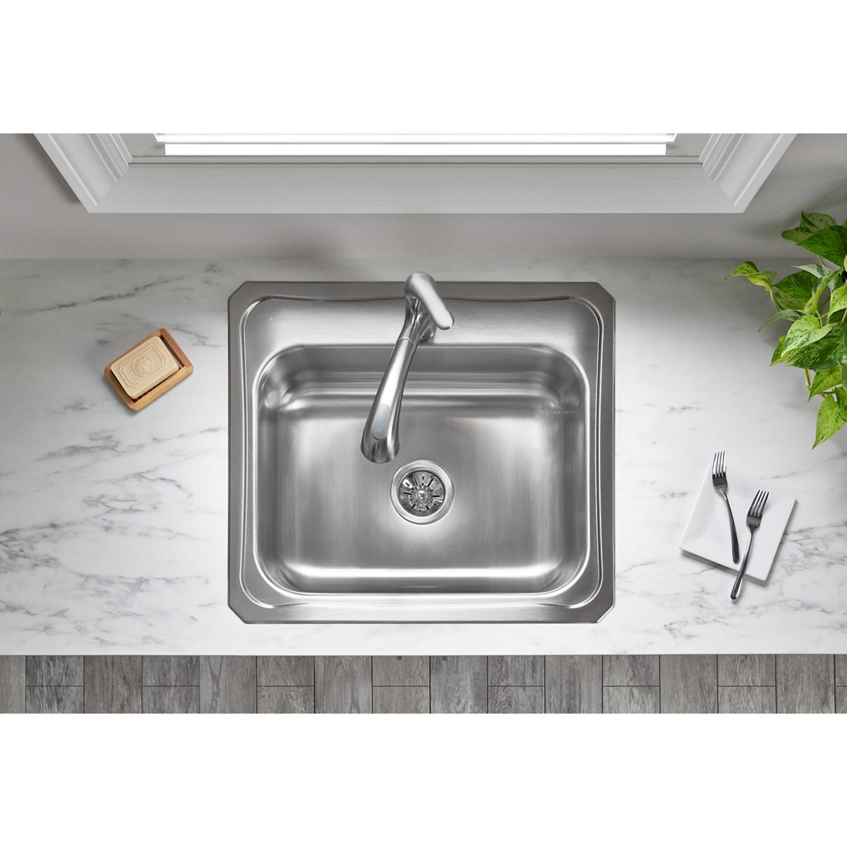 Elkay Deluxe 3-1/2" Drain Type 304 Stainless Steel Body, Strainer Basket Rubber Seal and Tailpiece LK99