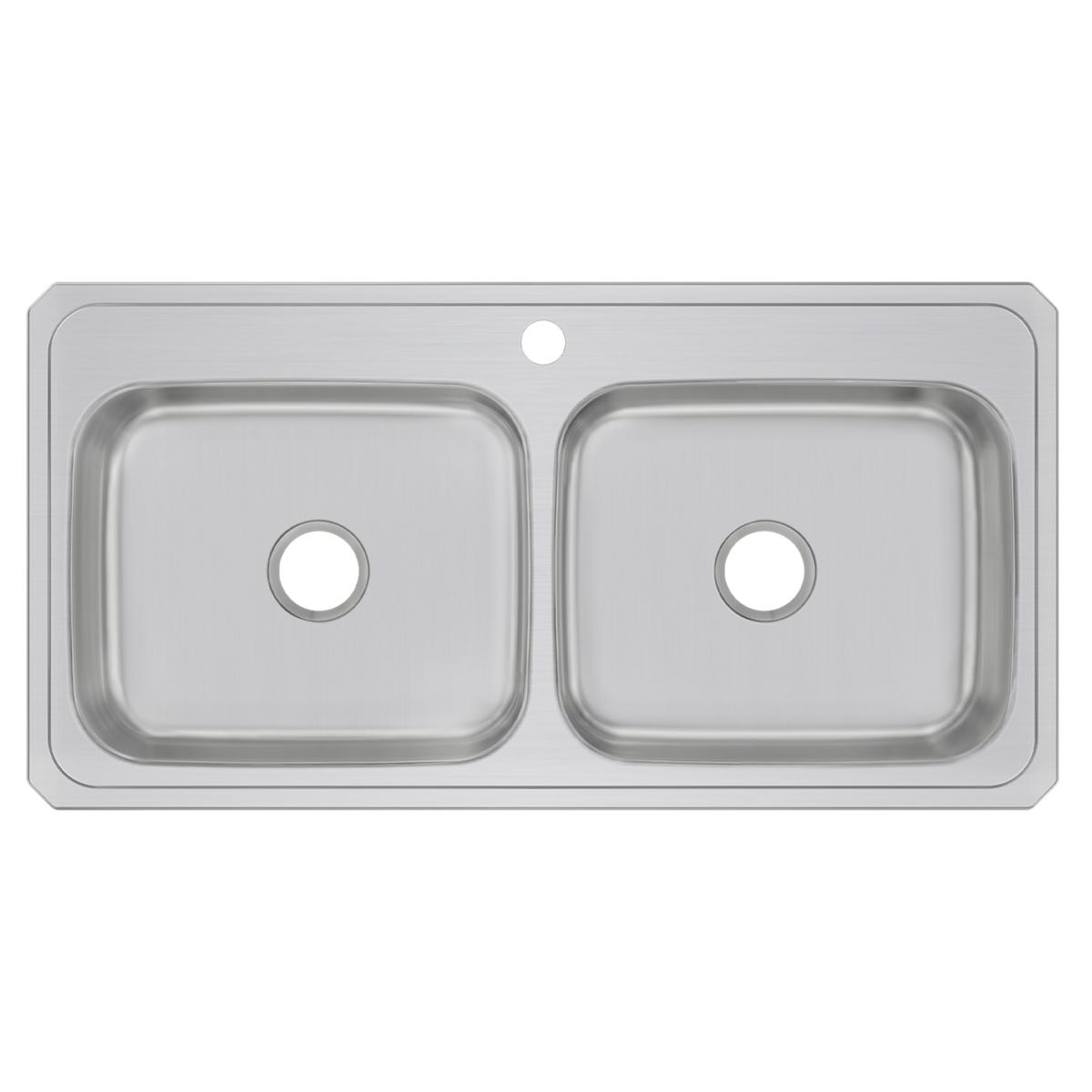 Elkay Celebrity Stainless Steel 43" x 22" x 6-7/8", 1-Hole Equal Double Bowl Drop-in Sink CR43221