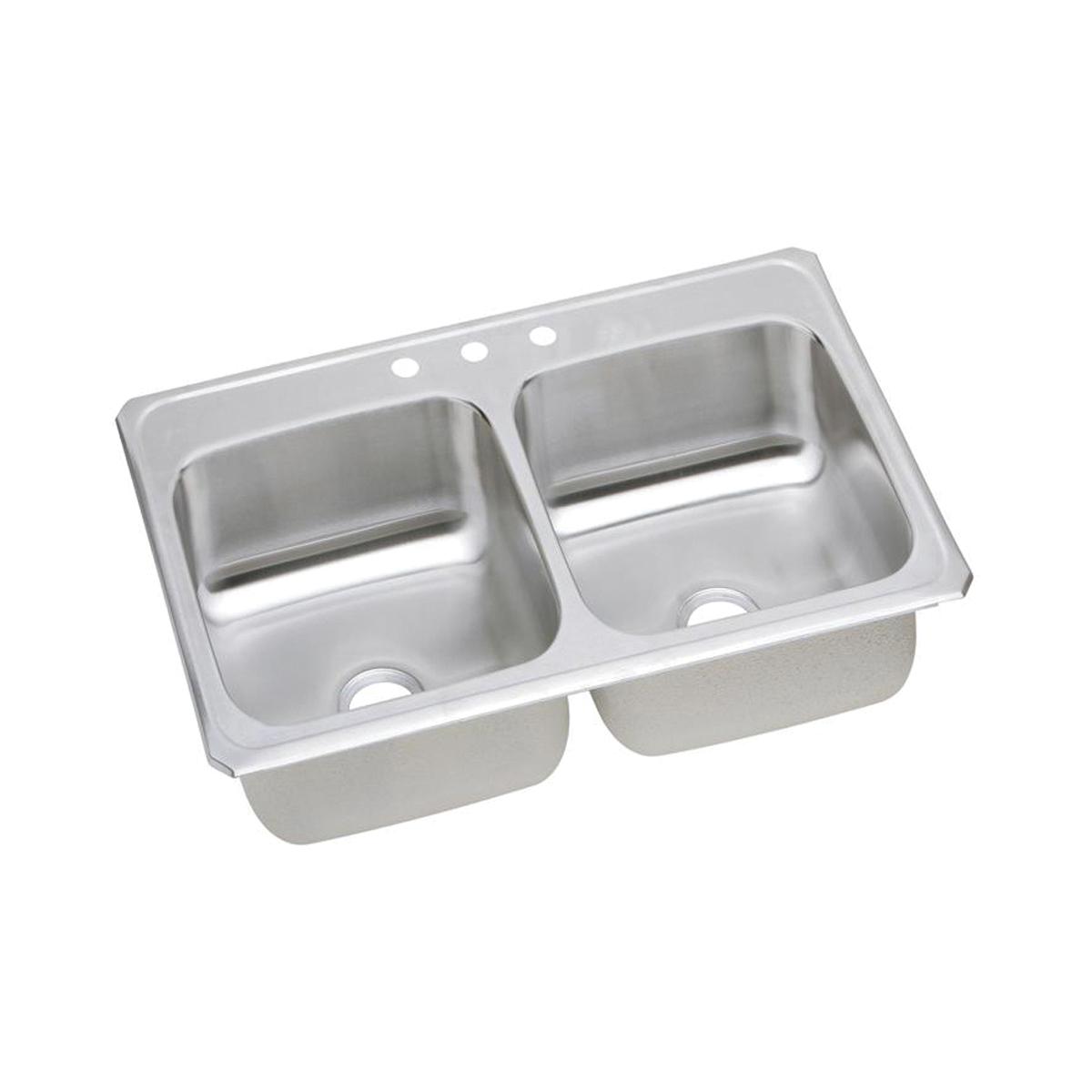 Elkay Celebrity Stainless Steel 43" x 22" x 6-7/8", Equal Double Bowl Drop-in Sink CR43223