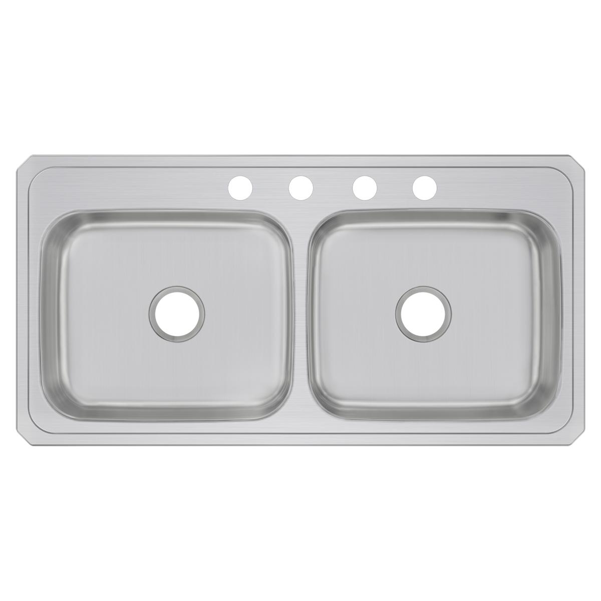 Elkay Celebrity Stainless Steel 43" x 22" x 6-7/8", Equal Double Bowl Drop-in Sink CR43224