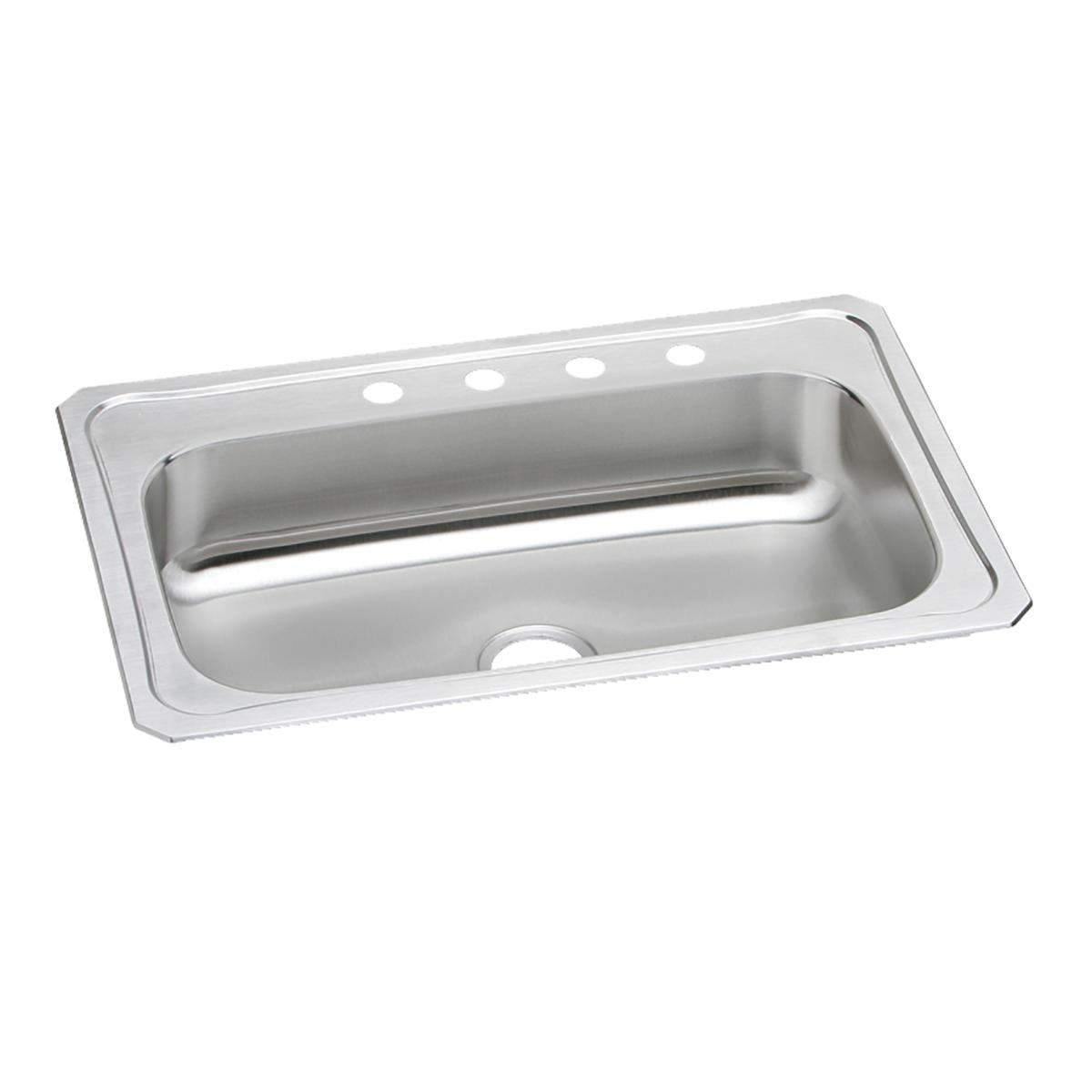 Elkay Celebrity Stainless Steel 33" x 22" x 7", 4-Hole Single Bowl Drop-in Sink CRS33224