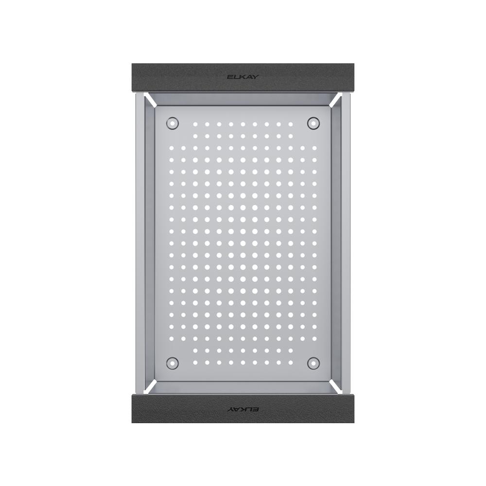 Elkay Circuit Chef Stainless Steel 17-3/4" x 11" x 4-1/2" Colander with Black Polymer Handles CSLCBP