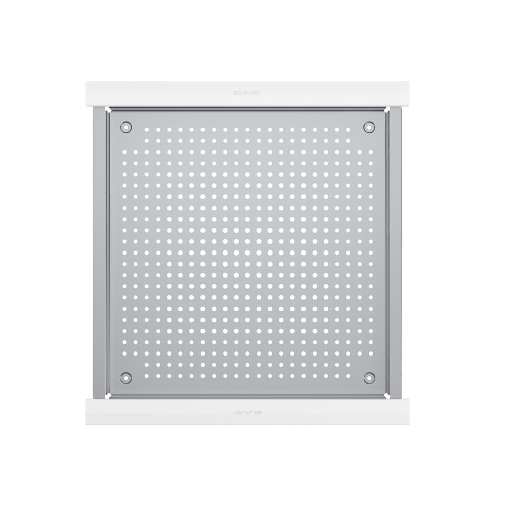 Elkay Circuit Chef Stainless Steel 17-3/4" x 18-3/4" x 1-1/2" Low Profile Colander with White Polymer Handles CSLPWP