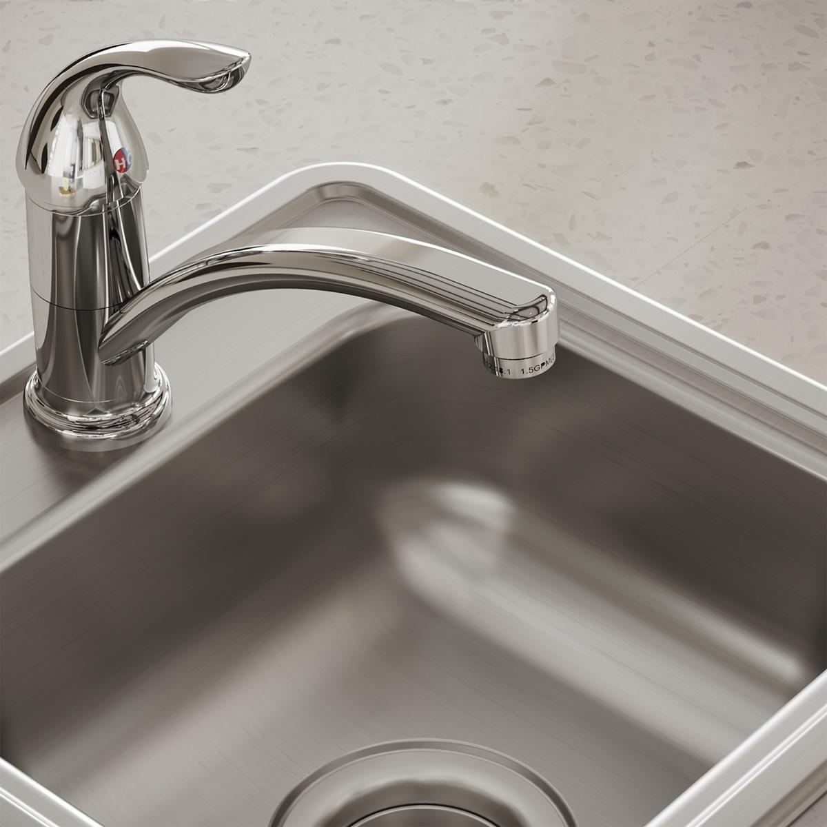 Elkay Dayton Stainless Steel 15" x 15" x 5-3/16", 1-Hole Single Bowl Drop-in Bar Sink with 3-1/2" Drain Opening D115161