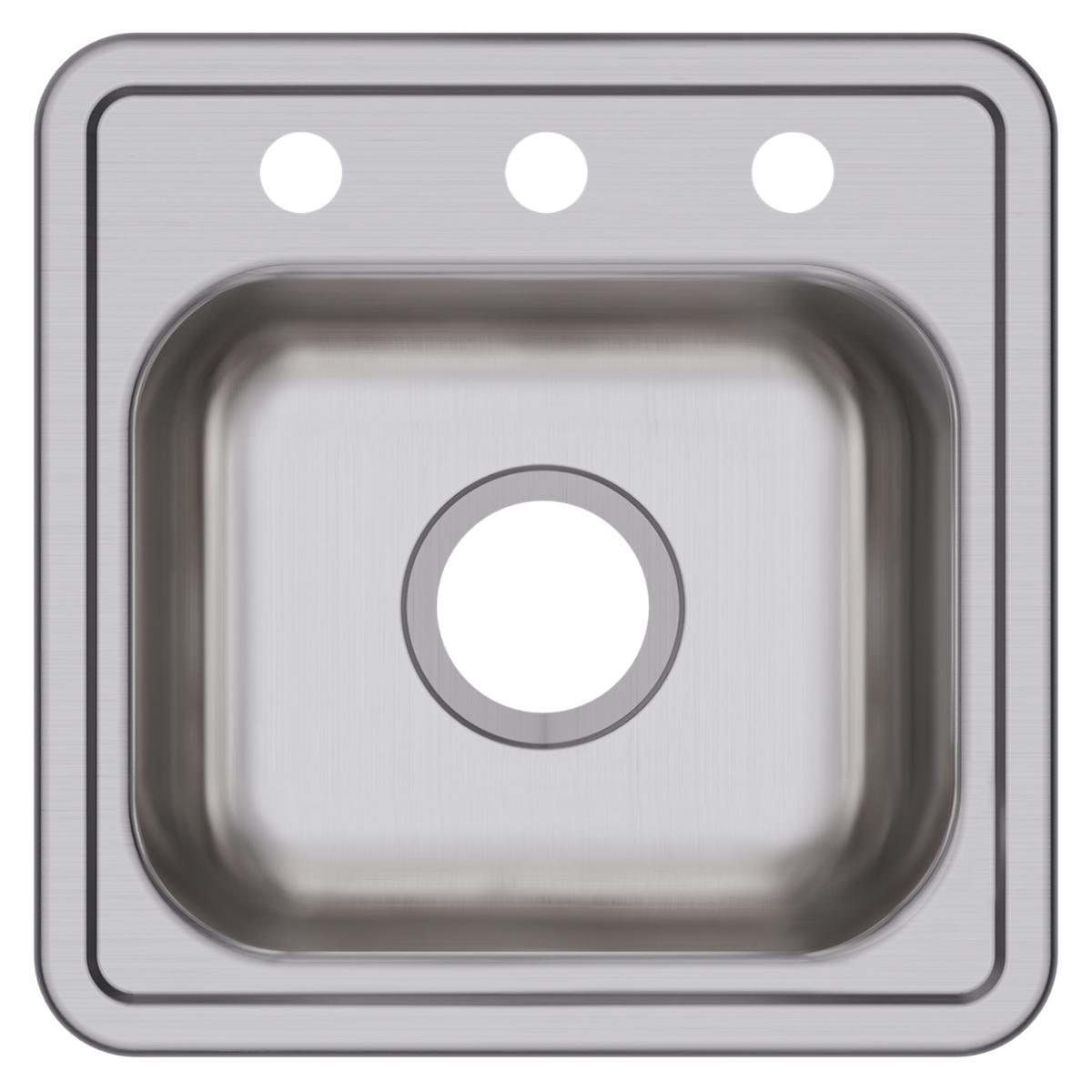 Elkay Dayton Stainless Steel 15" x 15" x 5-3/16", Single Bowl Drop-in Bar Sink D115163