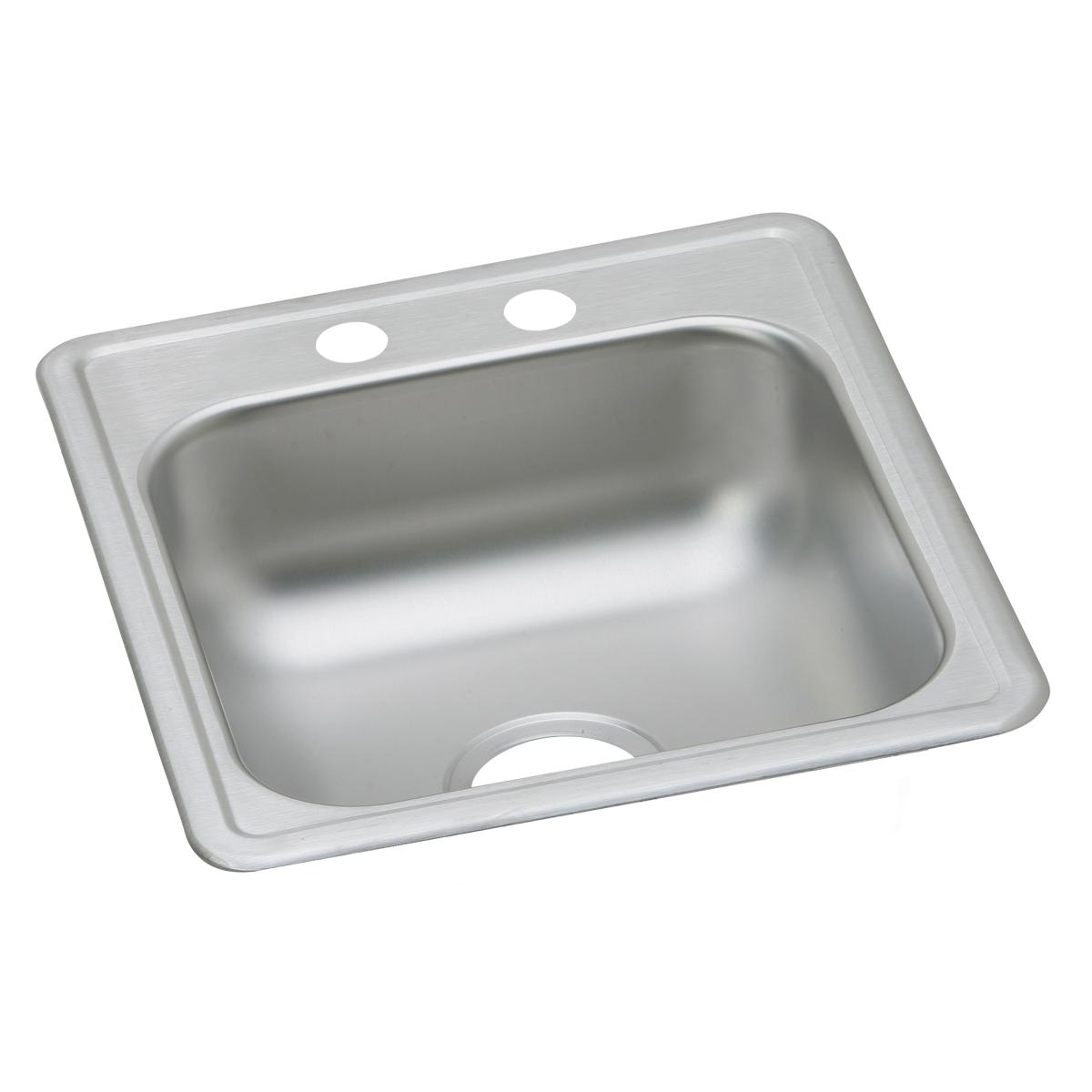 Elkay Dayton Stainless Steel 17" x 19" x 6-1/8", 2-Hole Single Bowl Drop-in Bar Sink D117192