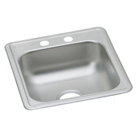 Elkay Dayton Stainless Steel 17" x 19" x 6-1/8", 2-Hole Single Bowl Drop-in Bar Sink D117192