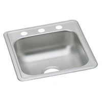 Elkay Dayton Stainless Steel 17" x 19" x 6-1/8", 3-Hole Single Bowl Drop-in Bar Sink D117193