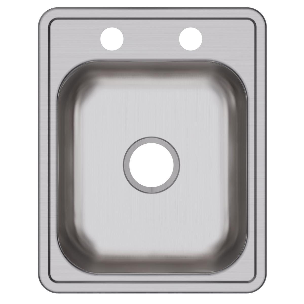 Elkay Dayton Stainless Steel 17" x 21-1/4" x 6-1/2", 2-Hole Single Bowl Drop-in Bar Sink D117212