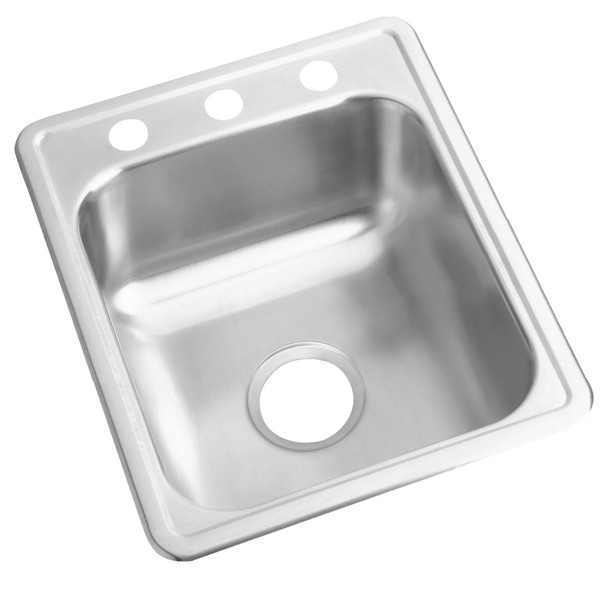 Elkay Dayton Stainless Steel 17" x 21-1/4" x 6-1/2", 3-Hole Single Bowl Drop-in Bar Sink D117213