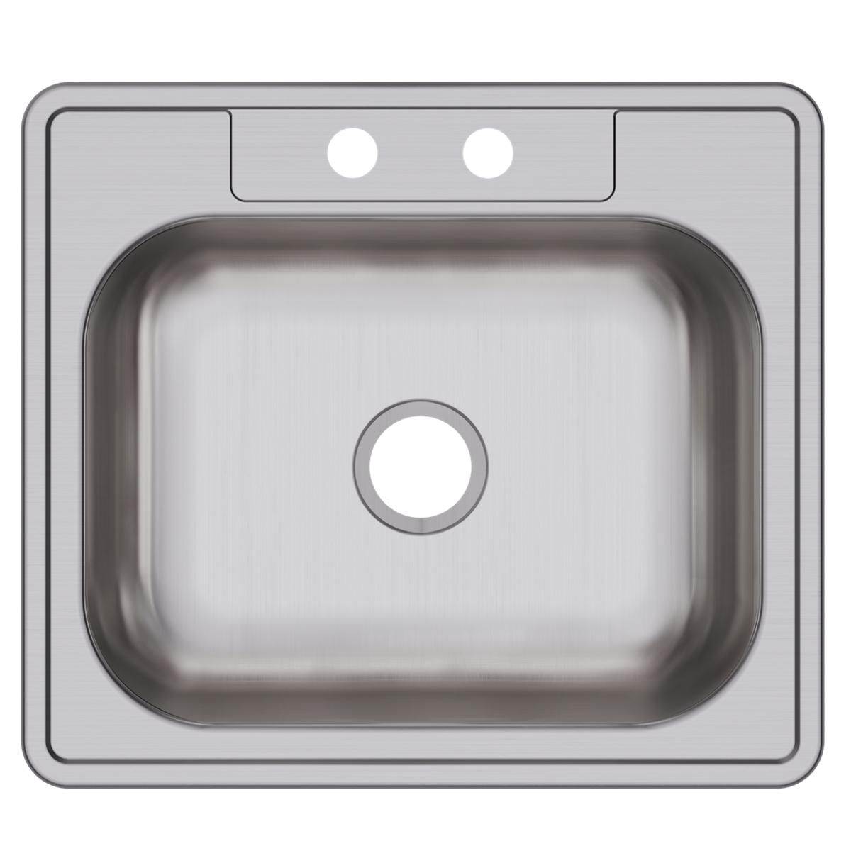 Elkay Dayton Stainless Steel 25" x 22" x 6-9/16", 2-Hole Single Bowl Drop-in Sink D125222