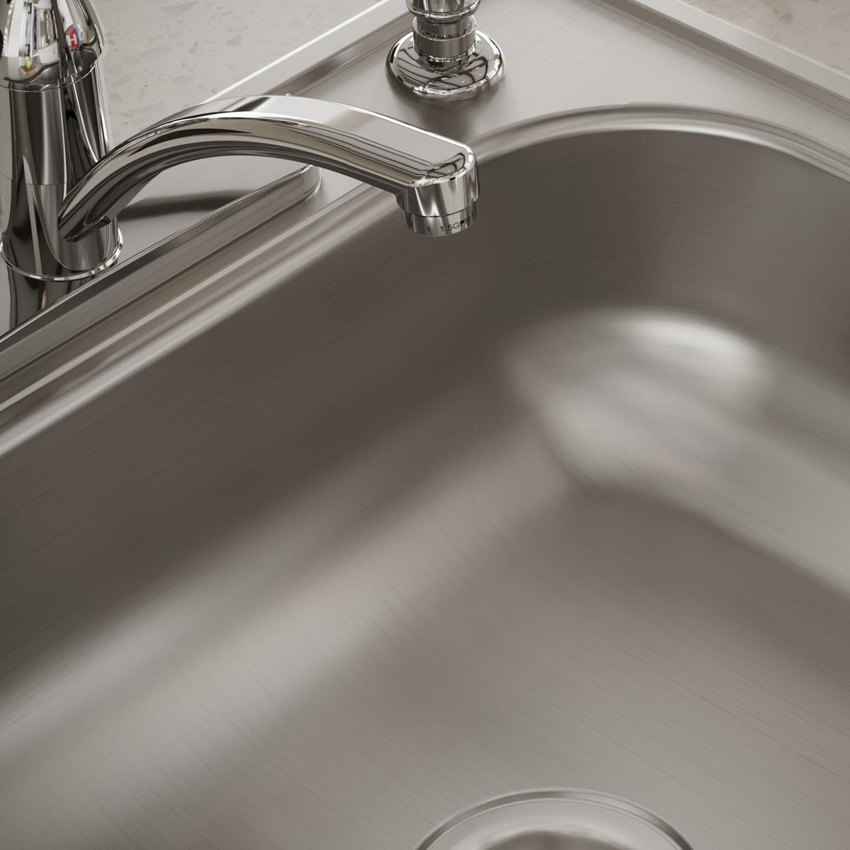Elkay Dayton Stainless Steel 25" x 22" x 6-9/16", 4-Hole Single Bowl Drop-in Sink D125224