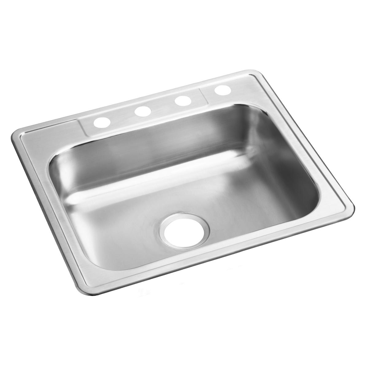 Elkay Dayton Stainless Steel 25" x 22" x 6-9/16", 4-Hole Single Bowl Drop-in Sink D125224