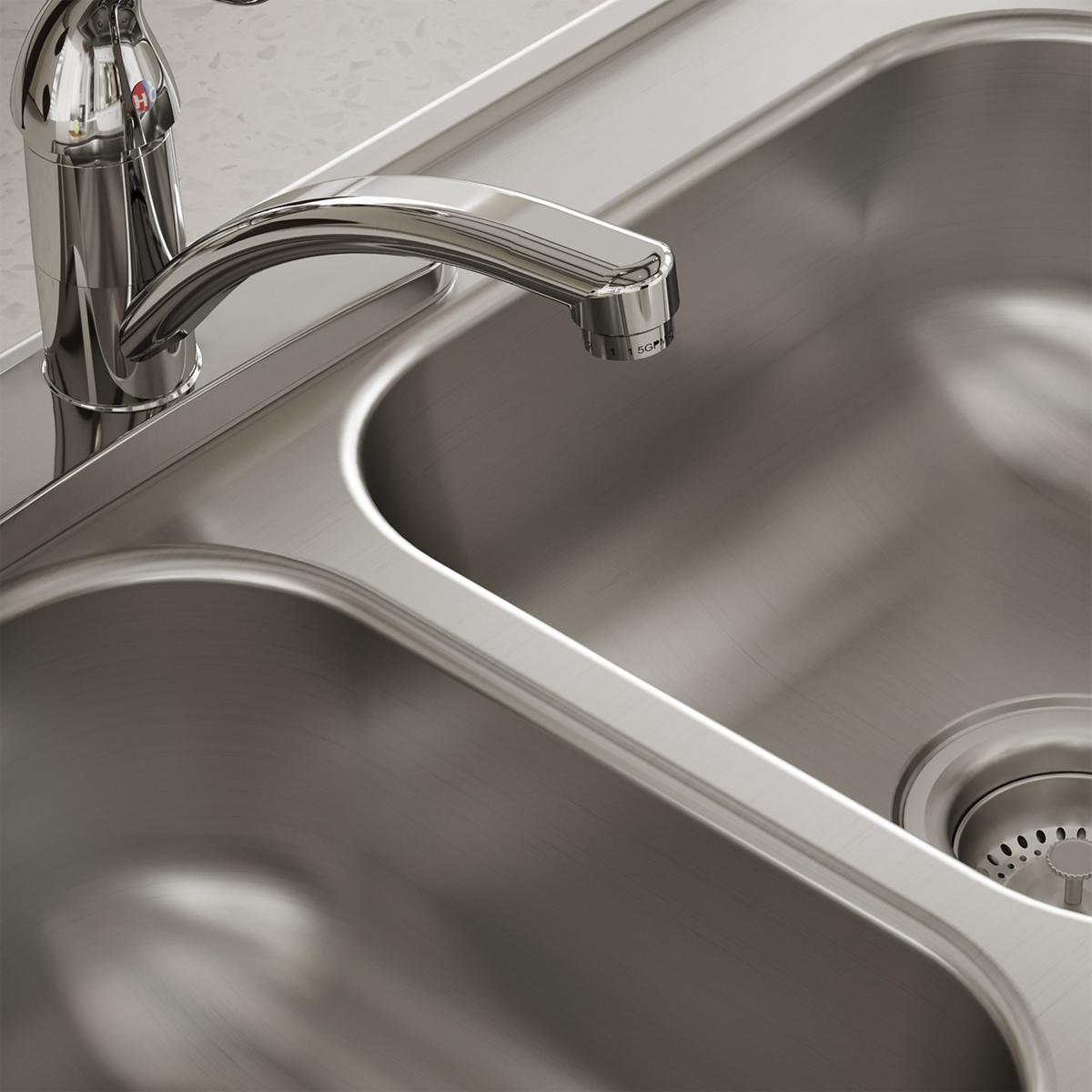 Elkay Dayton Stainless Steel 33" x 19" x 6-7/16", 3-Hole Equal Double Bowl Drop-in Sink D233193