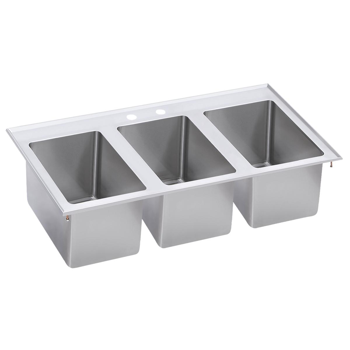 Elkay Stainless Steel 37" x 19" x 10" 18 Gauge Three Drop-In Compartment Sink DI-3C-101410X