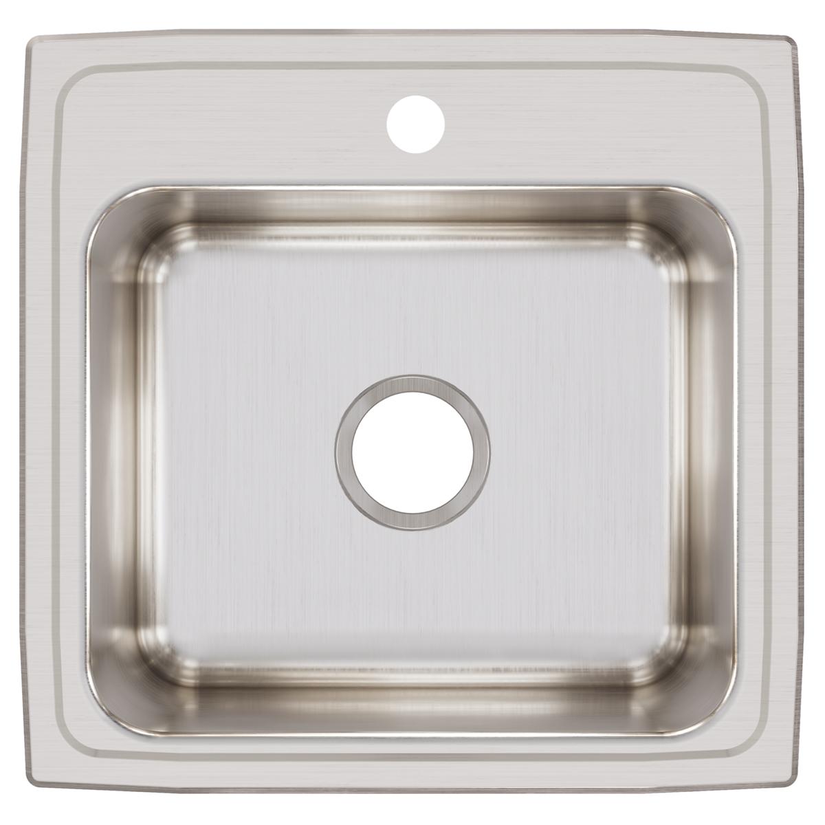 Elkay Lustertone Classic Stainless Steel 19-1/2" x 19" x 10-1/8", 1-Hole Single Bowl Drop-in Laundry Sink DLR1919101