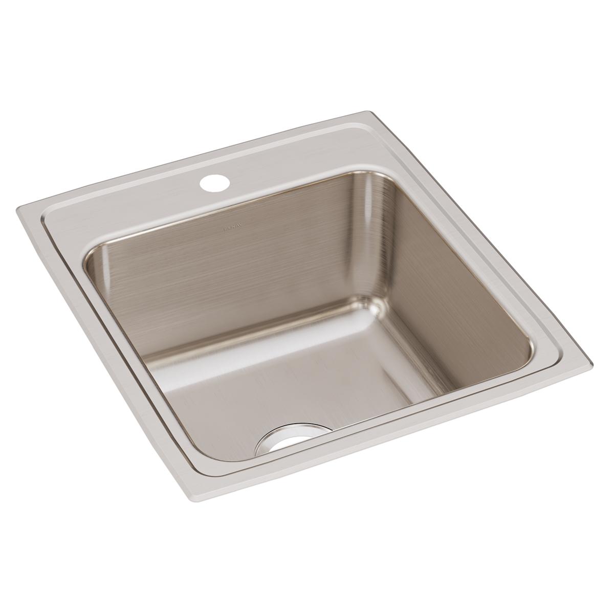 Elkay Lustertone Classic Stainless Steel 19-1/2" x 22" x 10-1/8", 1-Hole Single Bowl Drop-in Sink DLR2022101