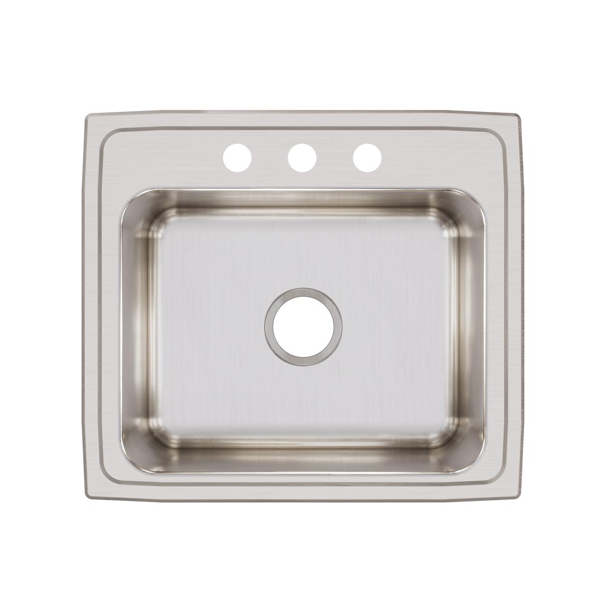 Elkay Lustertone Classic Stainless Steel 22" x 19-1/2" x 10-1/8", 3-Hole Single Bowl Drop-in Sink DLR2219103
