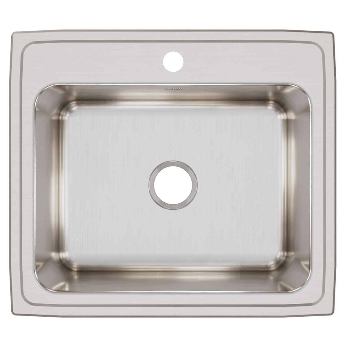 Elkay Lustertone Classic Stainless Steel 25" x 22" x 12-1/8", Single Bowl Drop-in Sink DLR2522121