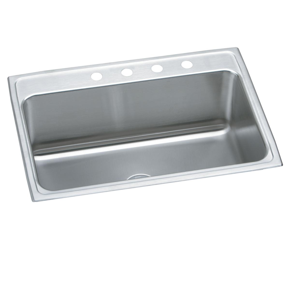 Elkay Lustertone Classic Stainless Steel 31" x 22" x 11-5/8", 4-Hole Single Bowl Drop-in Sink DLR3122124