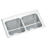 Elkay Lustertone Classic Stainless Steel 33" x 22" x 10-1/8", Equal Double Bowl Drop-in Sink DLR3322103