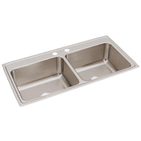 Elkay Lustertone Classic Stainless Steel 43" x 22" x 10-1/8", Equal Double Bowl Drop-in Sink DLR4322102