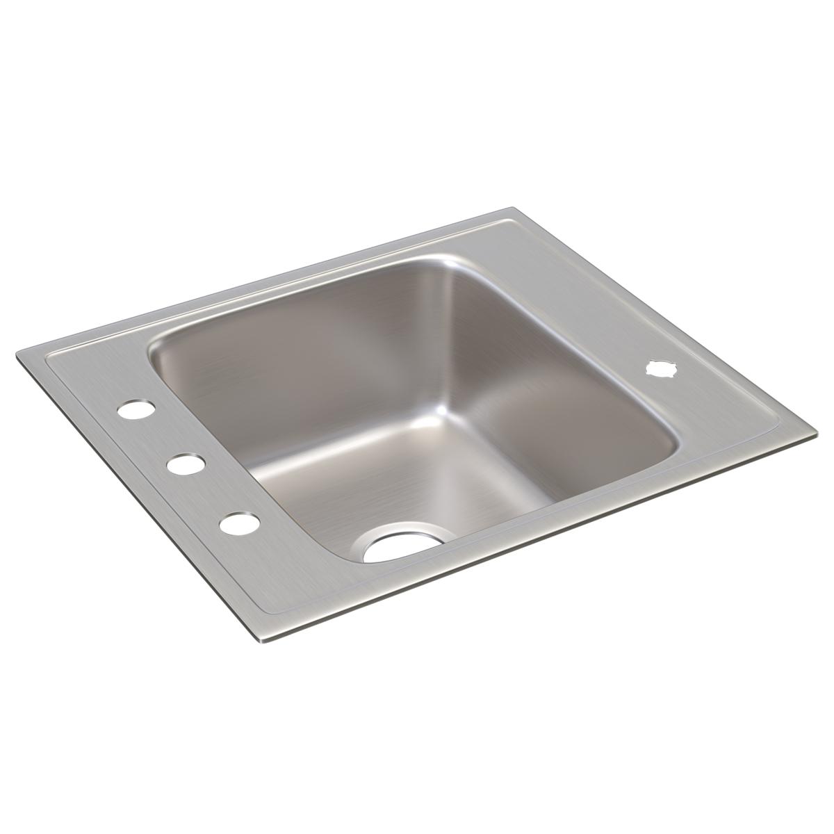 Elkay Lustertone Classic Stainless Steel 22" x 19-1/2" x 7-1/2", Single Bowl Drop-in Classroom Sink DRKR22204